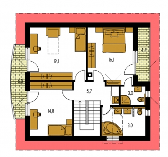Mirror image | Floor plan of second floor - KLASSIK 163